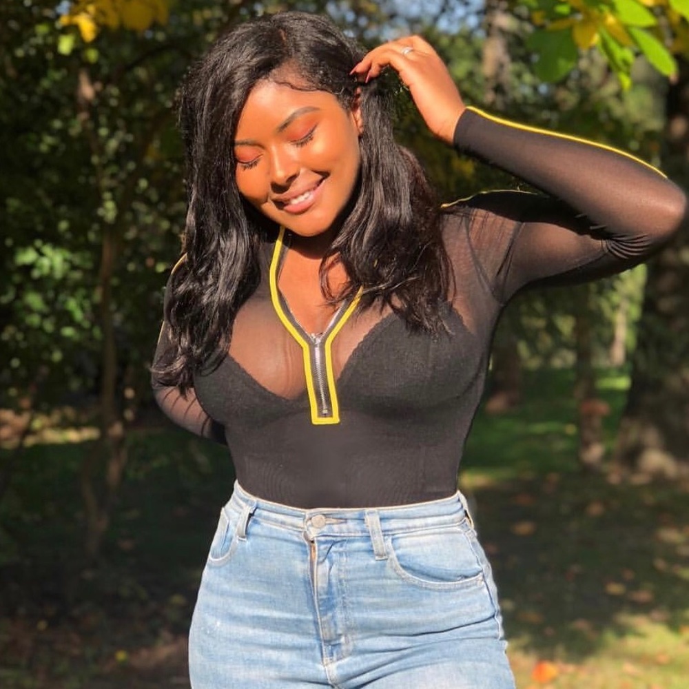 mesh black shirt with yellow detail